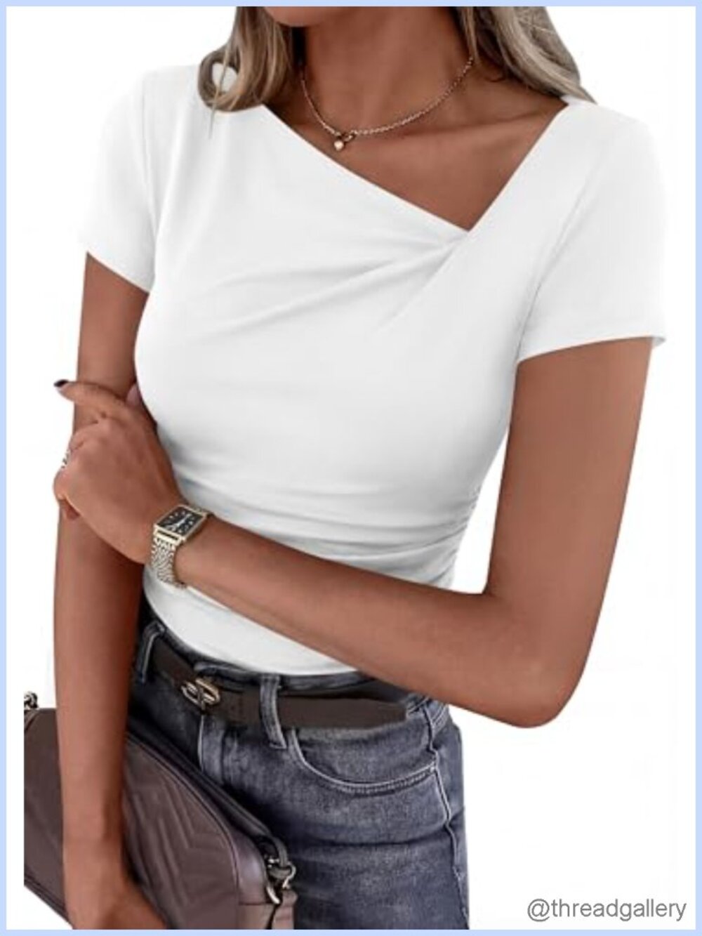 Women's Summer Asymmetrical Ribbed Crop Top